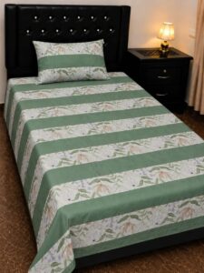 Midnight Floral Stripe Bedspread Set