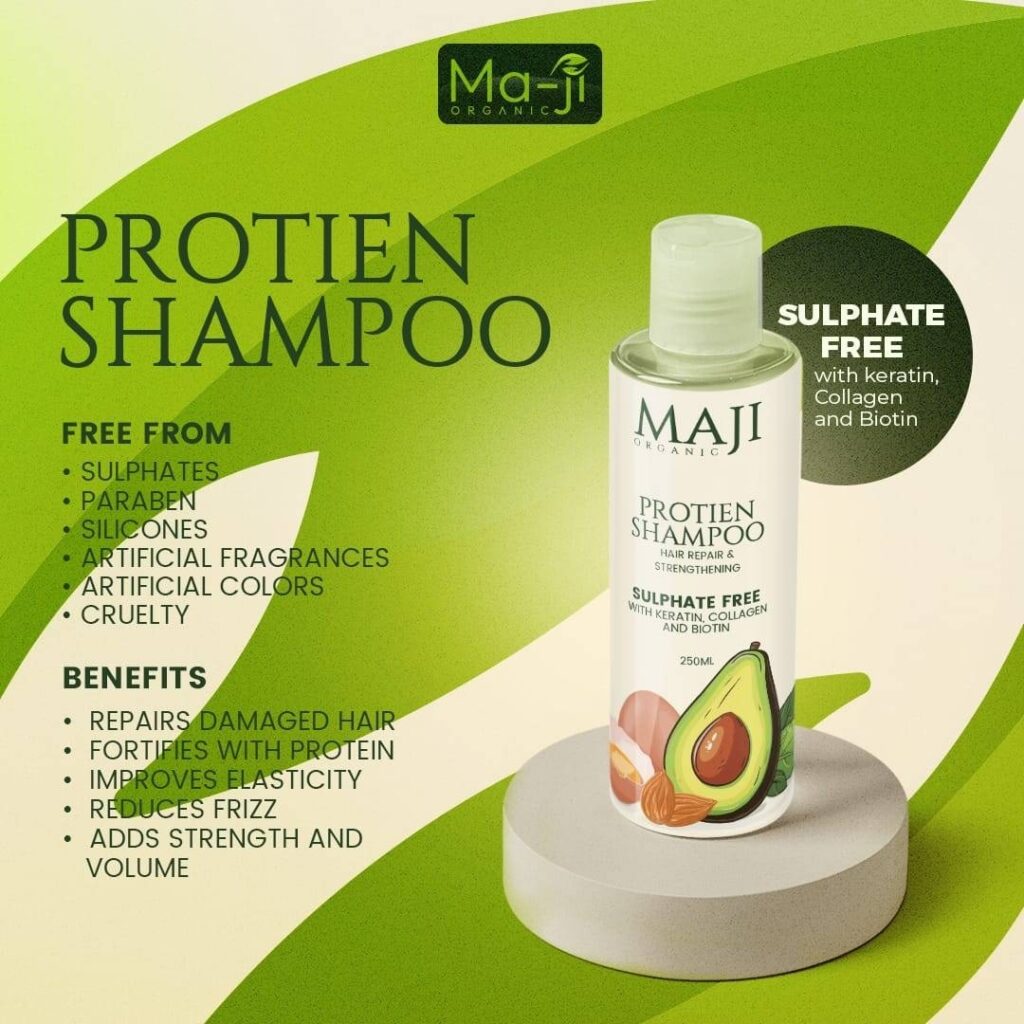 Ma-Ji Organic Protein Shampoo – Sulphate-Free Hair Repair & Strengthening (250ml)