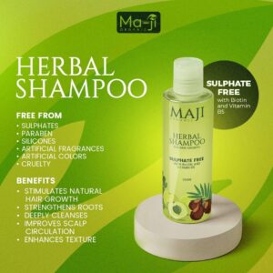 Ma-Ji Organic Herbal Shampoo – Sulphate-Free Hair Growth Formula (250ml)