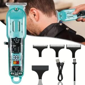 Transparent LCD Electric Hair Trimmer | USB Rechargeable