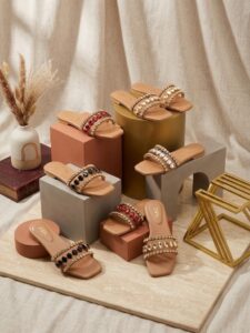 Zara Rhinestone Stone Flat Slippers