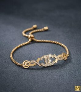 Stainless Steel Brand Style Up & Down Bracelet (Gold & Rose Gold)