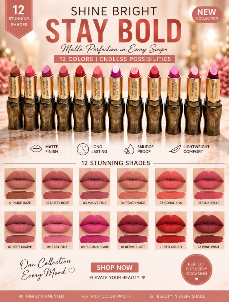Stay Bold Matte Lipstick – 12 Pcs Box