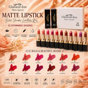 Glamoure Matte Lipstick – 12 Pcs Box