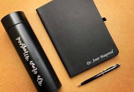 Customized Diary, Pen & Temperature Bottle Set