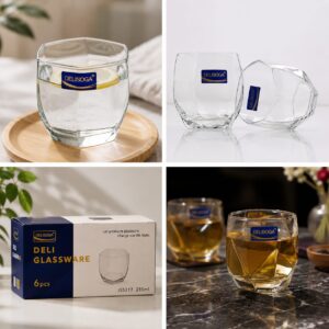 Deli Hexa Crystal Tumbler Glass Set(Set of 6)