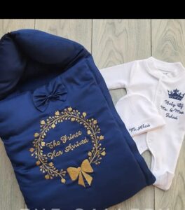 Personalized Prince Baby Gift 3 piece Set