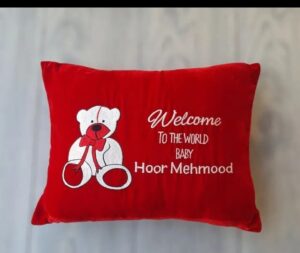 Personalized Teddy Welcome Baby Cushion